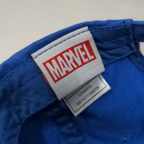 Marvel Men's Slideback Hat Blue Red Adjustable Embroidered Captain America Logo - Picture 9 of 10